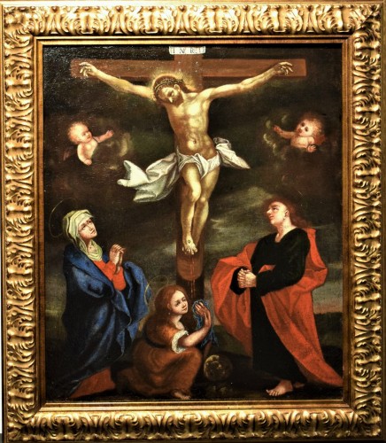 La Crucifixion du Christ - ècole Flamande du XVIIe siècle - Tableaux et dessins Style Louis XIII